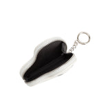 Puffy Polka Dot Heart White Vegan Bag Charm