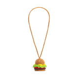 Burger Tan Crochet Bag Charm
