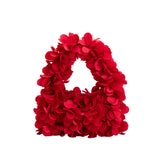 Bloom Red Vegan Satin Top Handle Bag