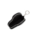 Puffy Polka Dot Heart Black Vegan Bag Charm