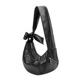 Bambi Black Vegan Leather Shoulder Bag