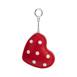 Puffy Polka Dot Heart Red Vegan Bag Charm
