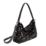 Yara Black Sequin Shoulder Bag