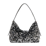 Yara Silver Sequin Shoulder Bag