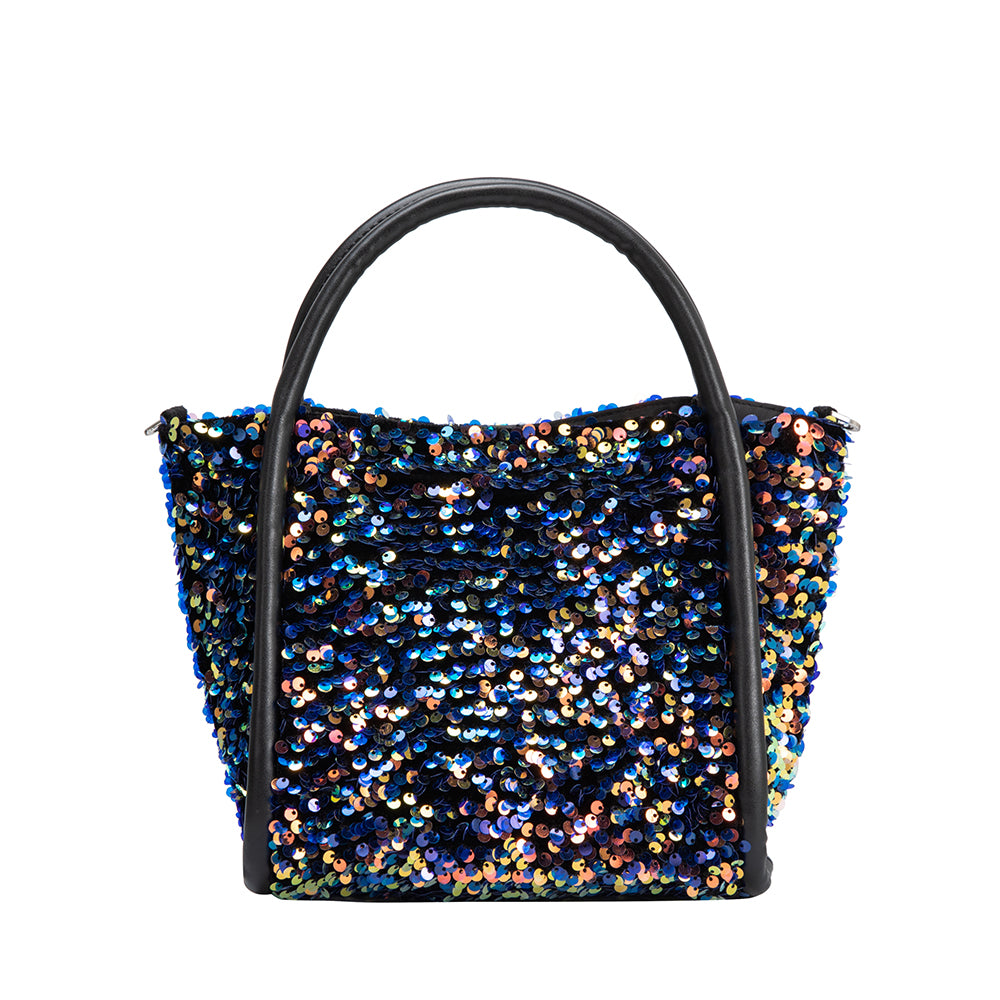 Multi Cassandra Small Sequin Top Handle Bag | Melie Bianco