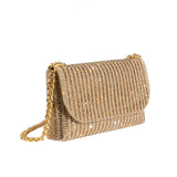 Kiki Gold Rhinestone Crossbody Clutch