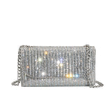 Kiki Silver Rhinestone Crossbody Clutch