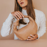 Larissa Mini Caramel Recycled Vegan Top Handle Bag