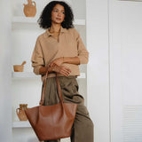 Lydia Saddle Large Recycled Vegan Tote Bag