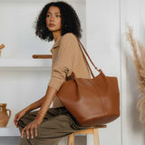 Lydia Saddle Large Recycled Vegan Tote Bag