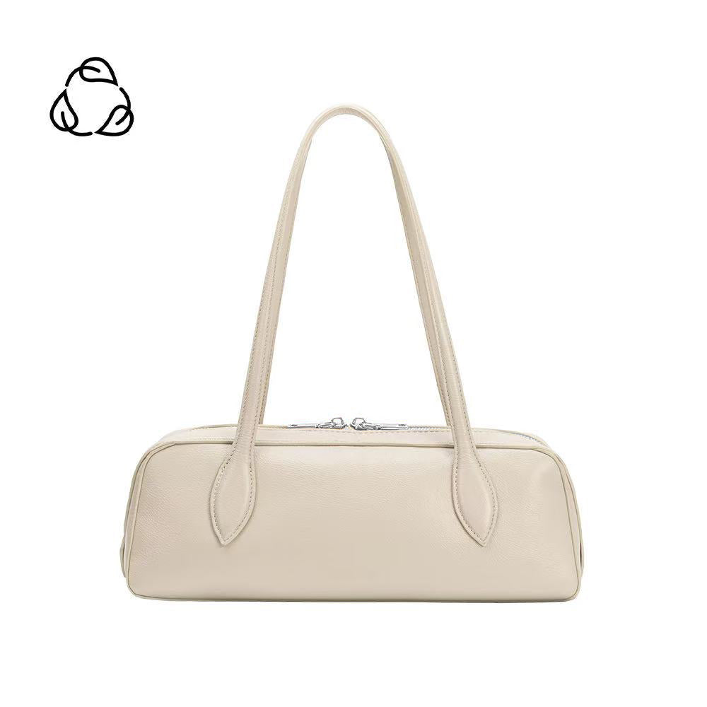 Ivory Serafina Recycled Vegan Leather Shoulder Bag Melie Bianco