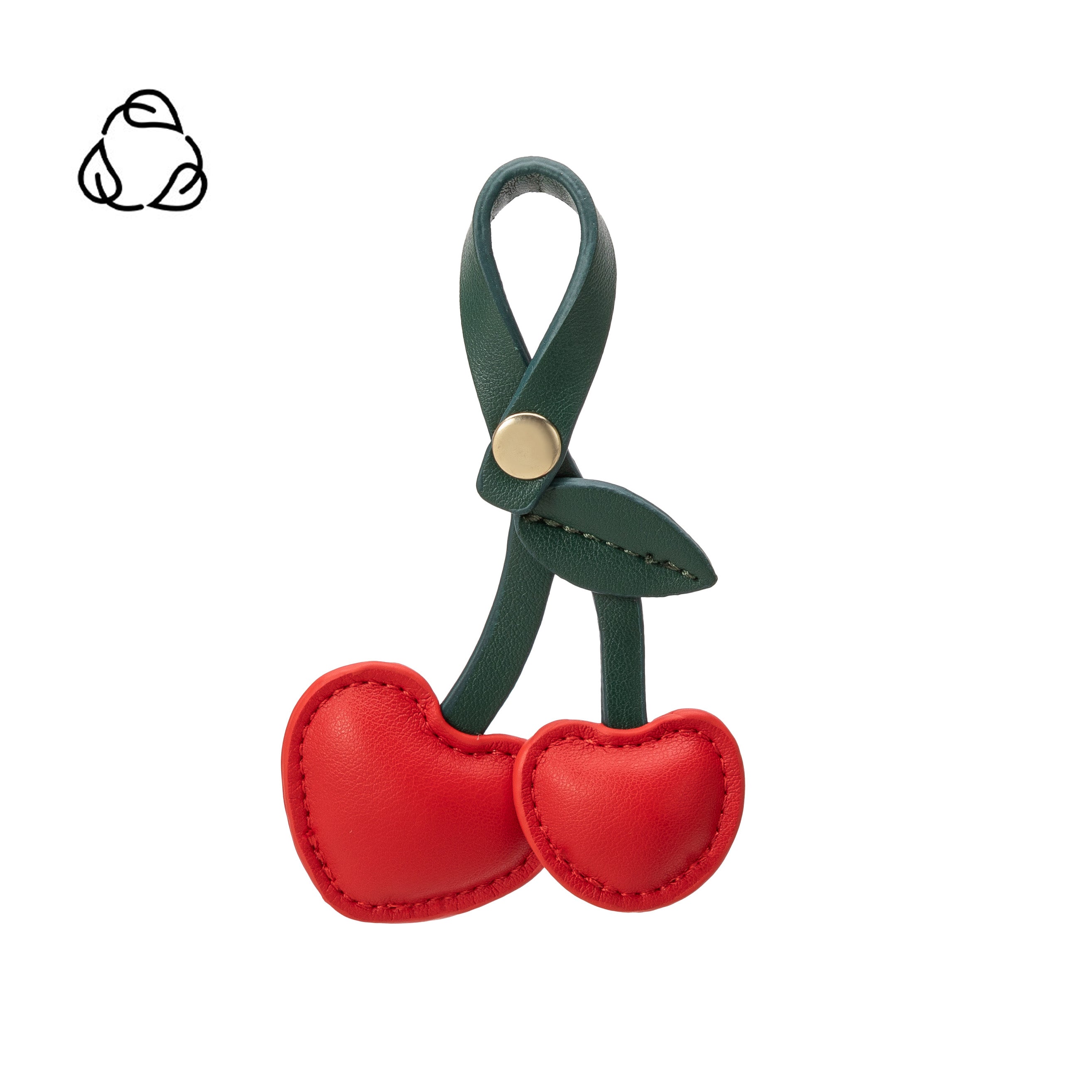 Red Cherry Recycled Vegan Leather Handbag Charm Melie Bianco