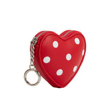Puffy Polka Dot Heart Red Vegan Bag Charm