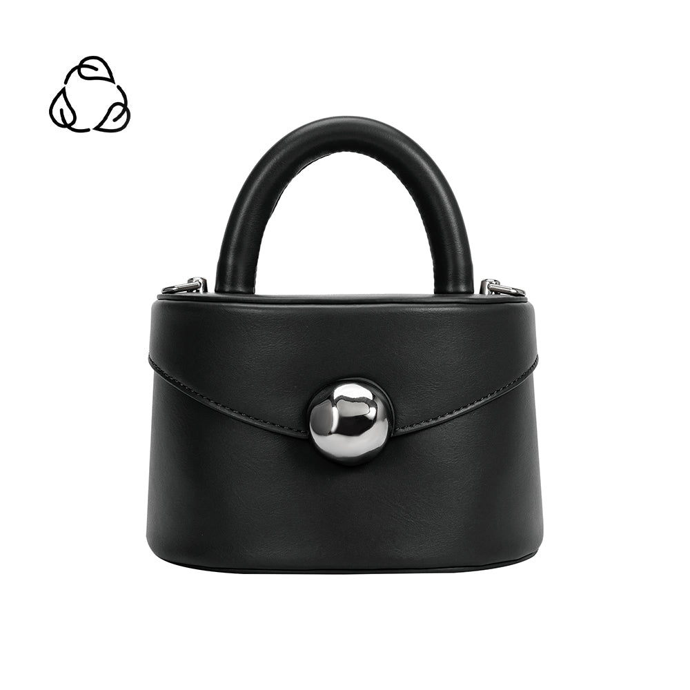 Black leather bag with silver hardware Clearance