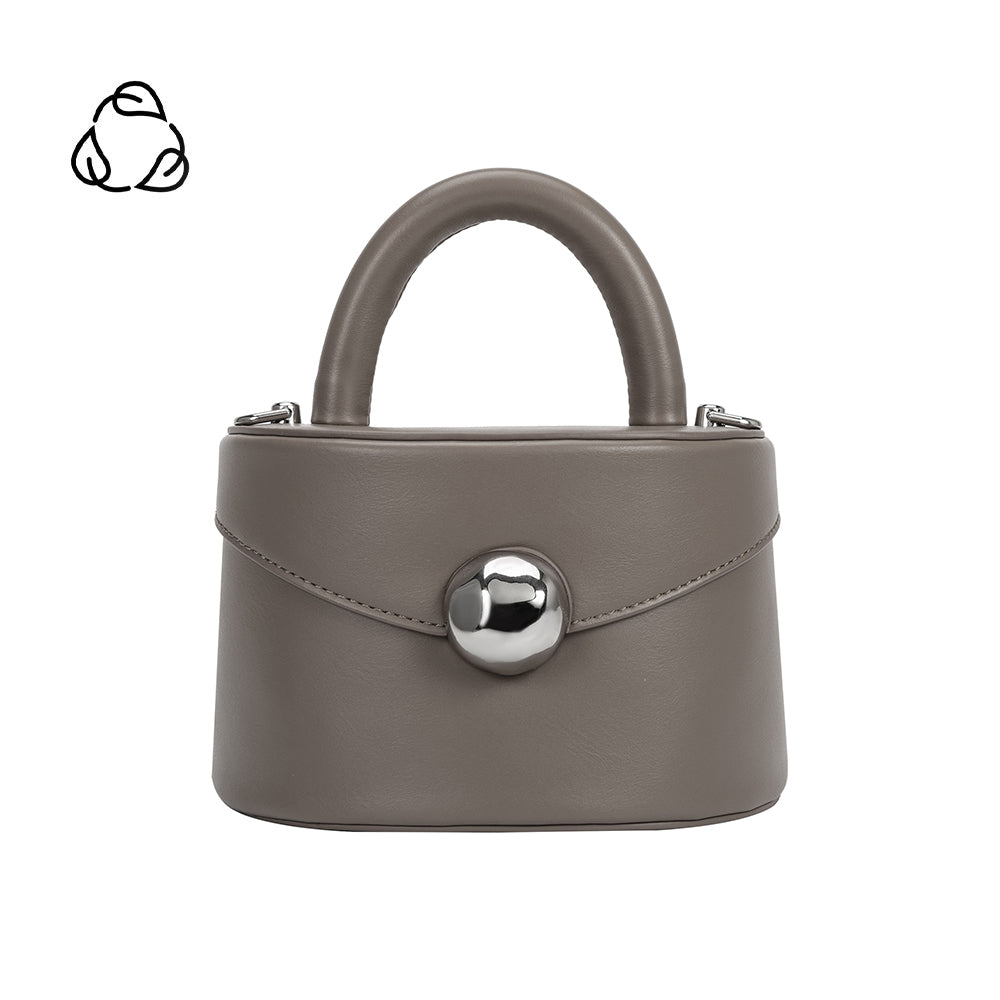 Gray Zennia Recycled Vegan Leather Top Handle Bag | Melie Bianco