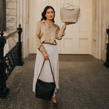 Irina Taupe Recycled Vegan Shoulder Bag