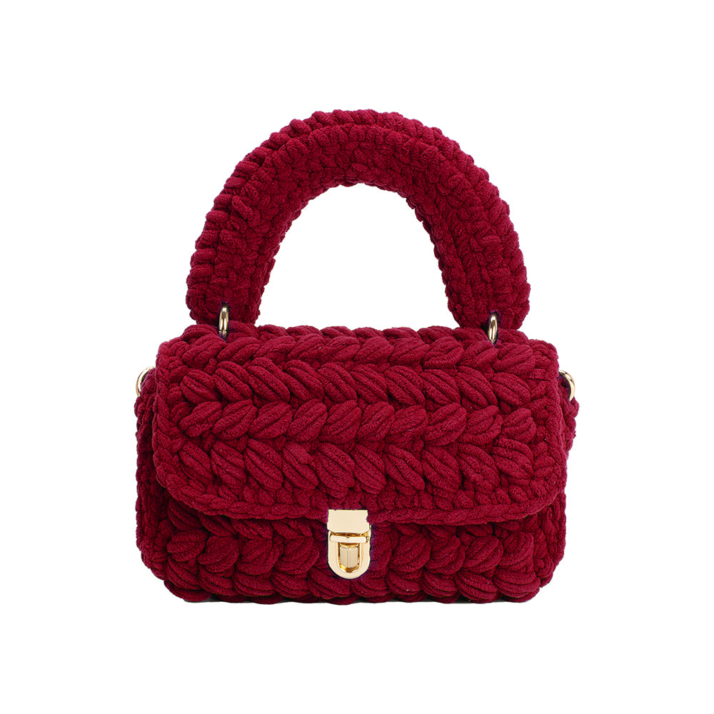 Plum Avery Chenille Crossbody Bag | Melie Bianco