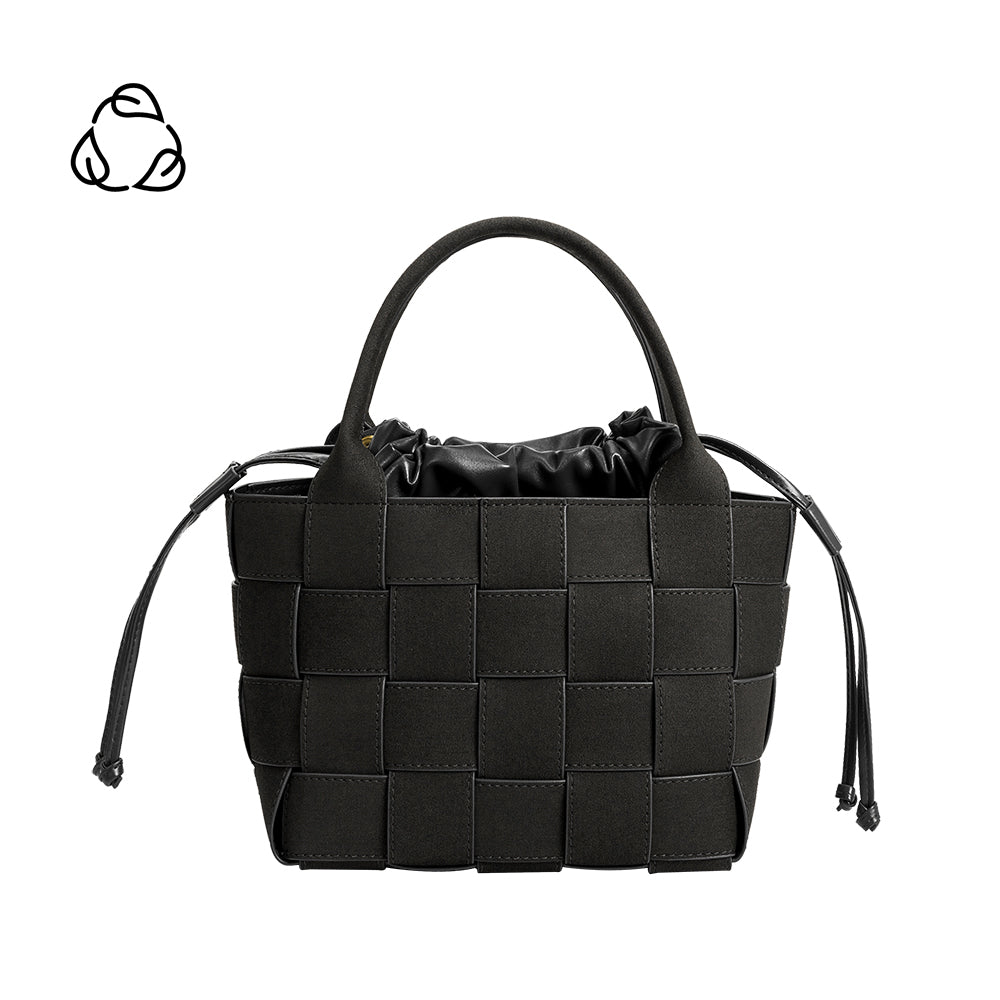 begynde Produktivitet Hjemløs Black Lyndsey Small Recycled Vegan Leather Top Handle Bag | Melie Bianco