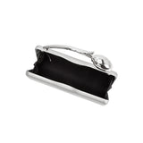 Belle Silver Vegan Leather Crossbody Bag