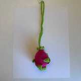 SAMPLE BD1054 Dragon Fruit Crochet Bag Charm - FINAL SALE