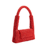 Tawny Coral Beaded Top Handle Bag