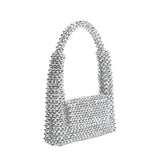 Tawny Silver Beaded Top Handle Bag