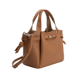 Avril Caramel Recycled Vegan Leather Top Handle Bag