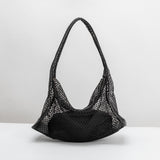 SAMPLE SM6761 Black Mesh Shoulder Bag - FINAL SALE