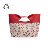 Jillian Red Cherry Recycled Vegan Leather Tote Bag