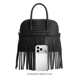 Halle Black Recycled Vegan Leather Top Handle Bag