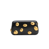 Freyja Black Orbs Vegan Leather Clutch Bag