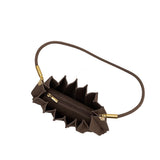 Carrie Chocolate Pleated Vegan Suede Shoulder Bag