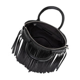 Halle Black Recycled Vegan Leather Top Handle Bag