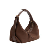Lilith Brown Suede Vegan Top Handle Bag