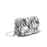Gillie Silver Sequins Vegan Leather Crossbody Bag