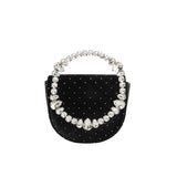 Trudie Black Velvet Crossbody Bag