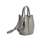 Tulip Metallic Pewter Mini Recycled Vegan Top Handle Bag