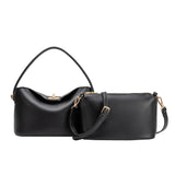 Lana Black Recycled Vegan Leather Crossbody Bag