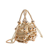 Bobby Gold Beaded Top Handle Bag
