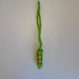 SAMPLE BD1054 Lime Peas Crochet Bag Charm - FINAL SALE