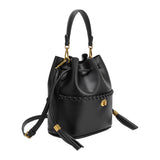 Janae Black Recycled Vegan Leather Top Handle Bag