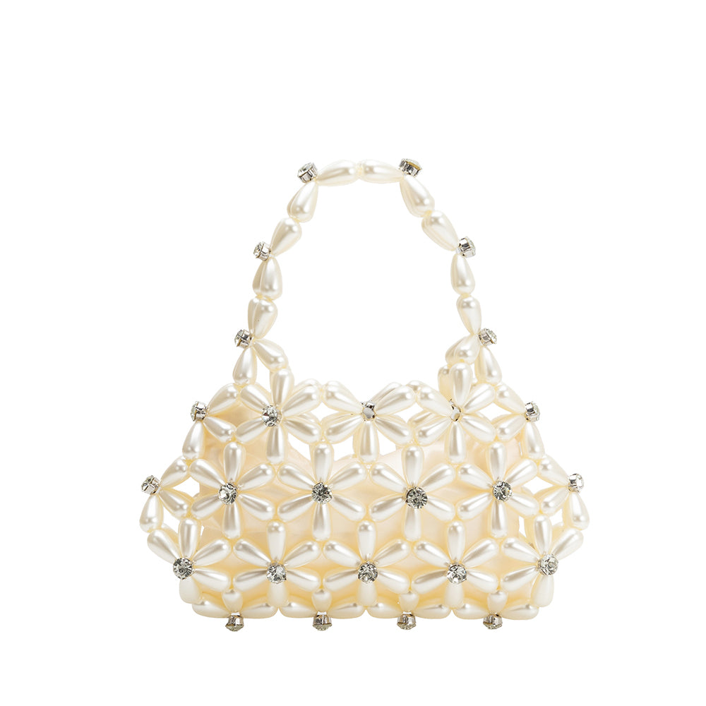 Lulu Pearl Beaded Top Handle Bag