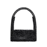 Tawny Black Beaded Top Handle Bag
