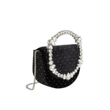 Trudie Black Velvet Crossbody Bag