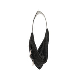 SAMPLE YS8502 Silver Crystal Mesh Top Handle Bag - FINAL SALE