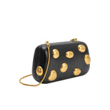Freyja Black Orbs Vegan Leather Clutch Bag