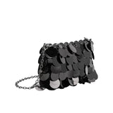 Gillie Black Sequins Vegan Leather Crossbody Bag