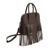 Halle Espresso Recycled Vegan Leather Top Handle Bag