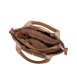 Avril Caramel Recycled Vegan Leather Top Handle Bag