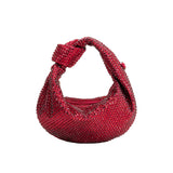 SAMPLE BD3002 Burgundy Crystal Studded Hobo Bag - FINAL SALE